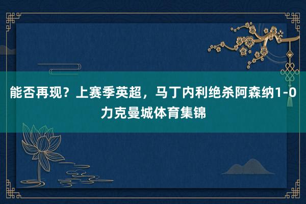 能否再现？上赛季英超，马丁内利绝杀阿森纳1-0力克曼城体育集锦